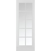 Trimlite 32" x 80" Primed 10-Lite Interior French Slab Door with Clear Tempered Glass 2868pri1310CLET